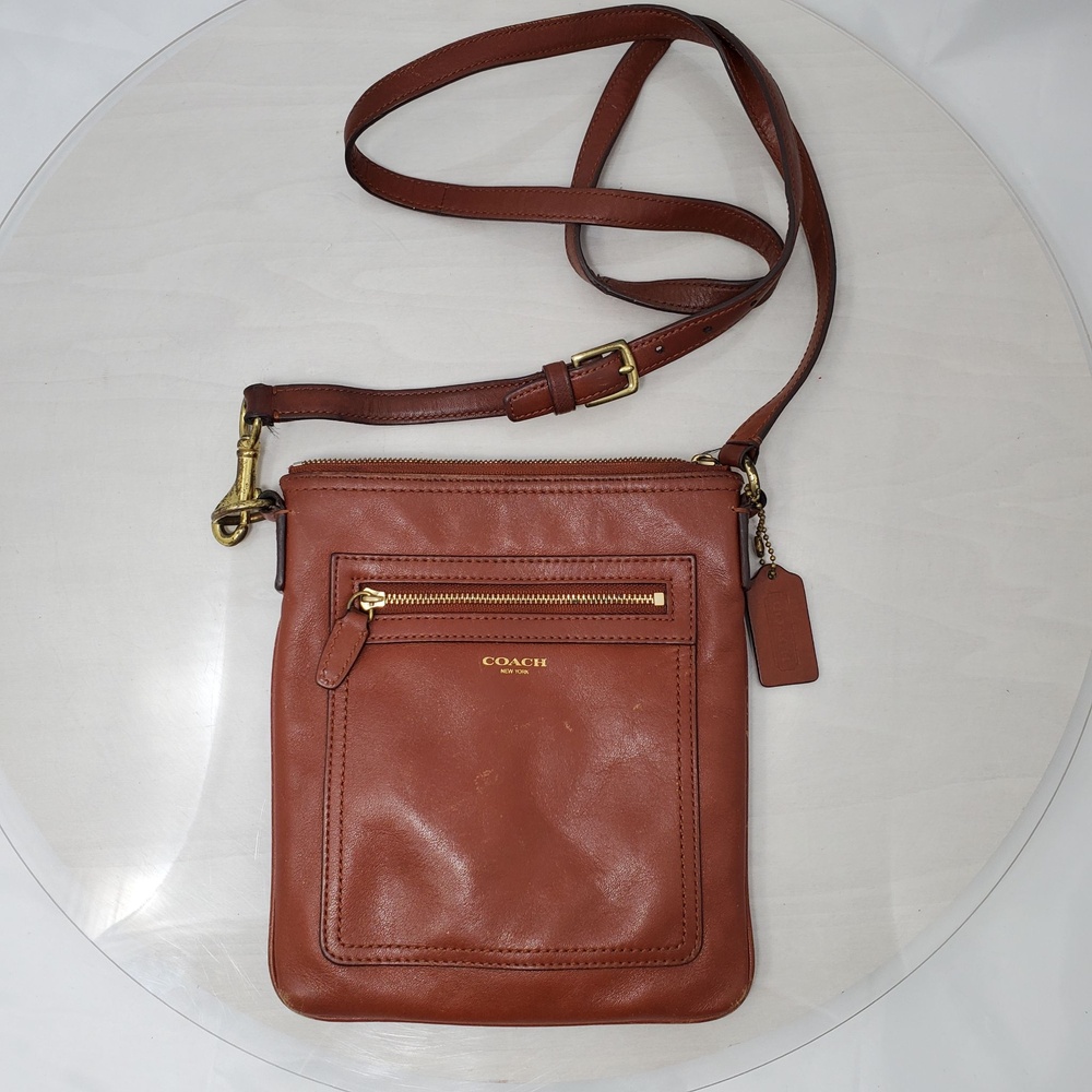 Coach Legacy Swingpack Brown Leather Crossbody Bag Small Brown